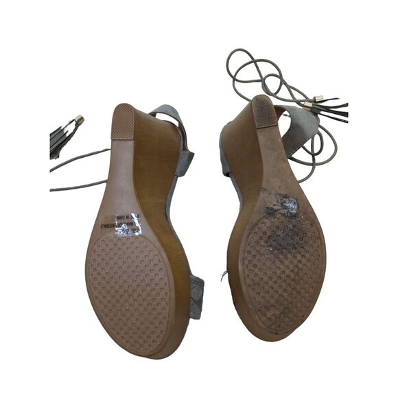 Altard State Platform Wedge Sandal Womens 8.5 Boho Y2K Gypsy Taupe Gray Strappy - Picture 8 of 11